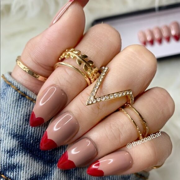 Heart Tips Custom Press On Nails | High Quality Nails | Handmade - Picture 1 of 11